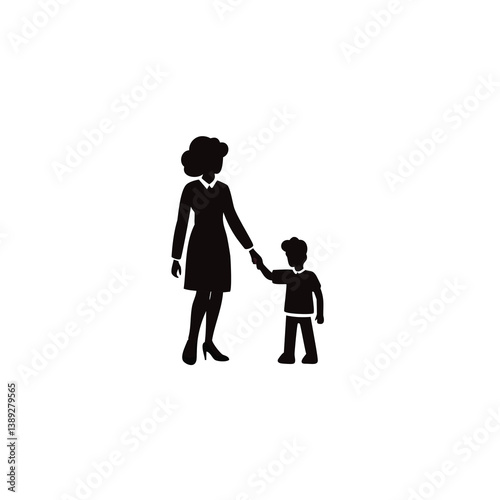 family silhouette, parenting icon, family bonding, father and daughter, mother and son, parents with kids, family dinner, travel with children, child care, parenting vector, daily life family, parent 