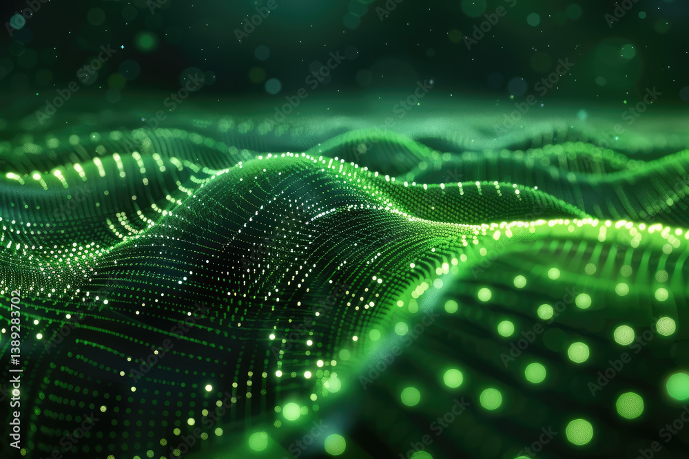 A green field with a lot of dots and lines A green field with a lot of dots and lines