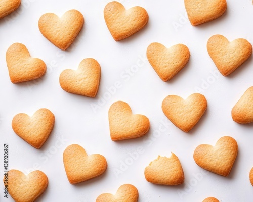 Heart-shaped cookies on a white background