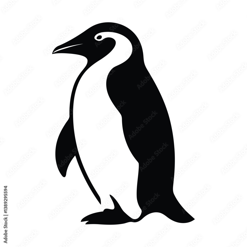Obraz premium Penguin silhouette vector flat graphic illustration