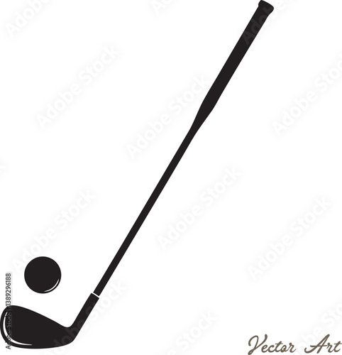 Crossed wedge golf club, Flat Black golf club silhouette, Pair of iron or wedge golf club flat vector icon