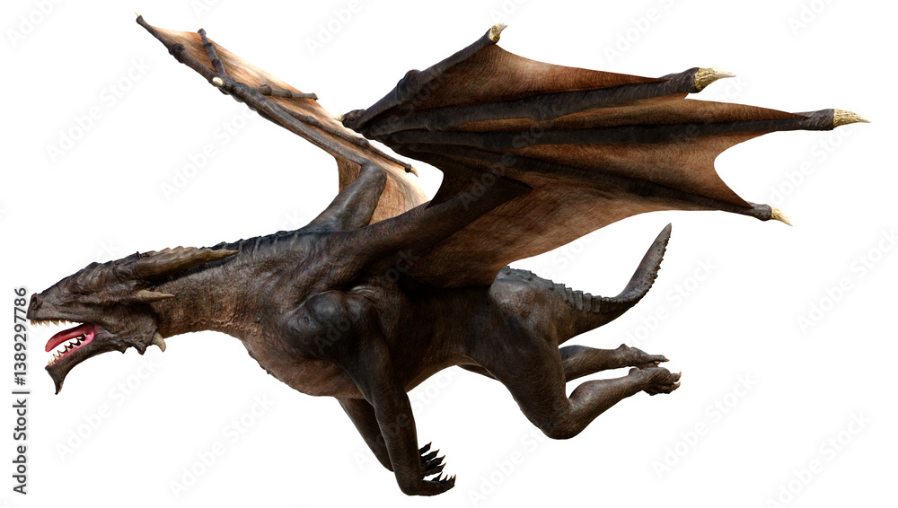 3D Rendering Fairy Tale Dragon on White 3D Rendering Fairy Tale Dragon on White