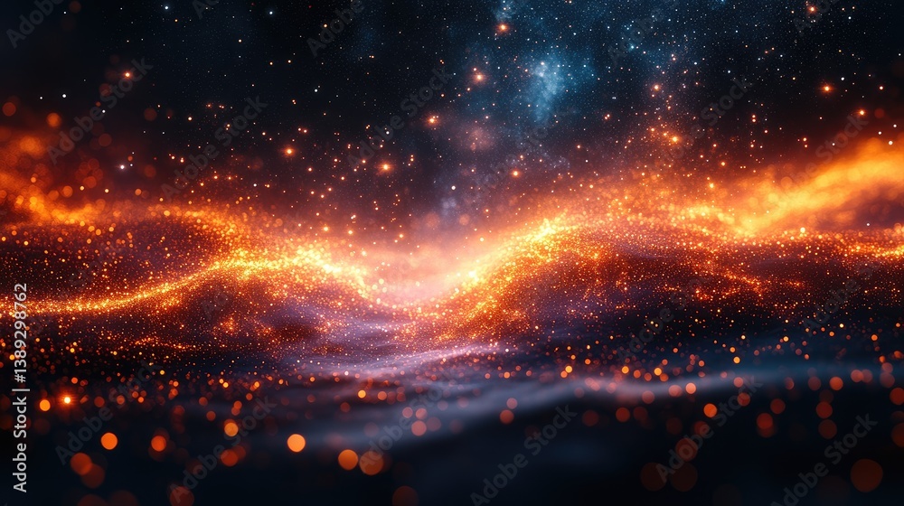 Fototapeta premium Cosmic filaments stretch across a starry expanse, embodying the vast scale of the universe.