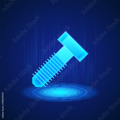 Versatile Screw Icon: A detailed screw symbolizing fastening, assembly, construction, and engineering. Ideal for content related to hardware, DIY projects, and mechanical engineering