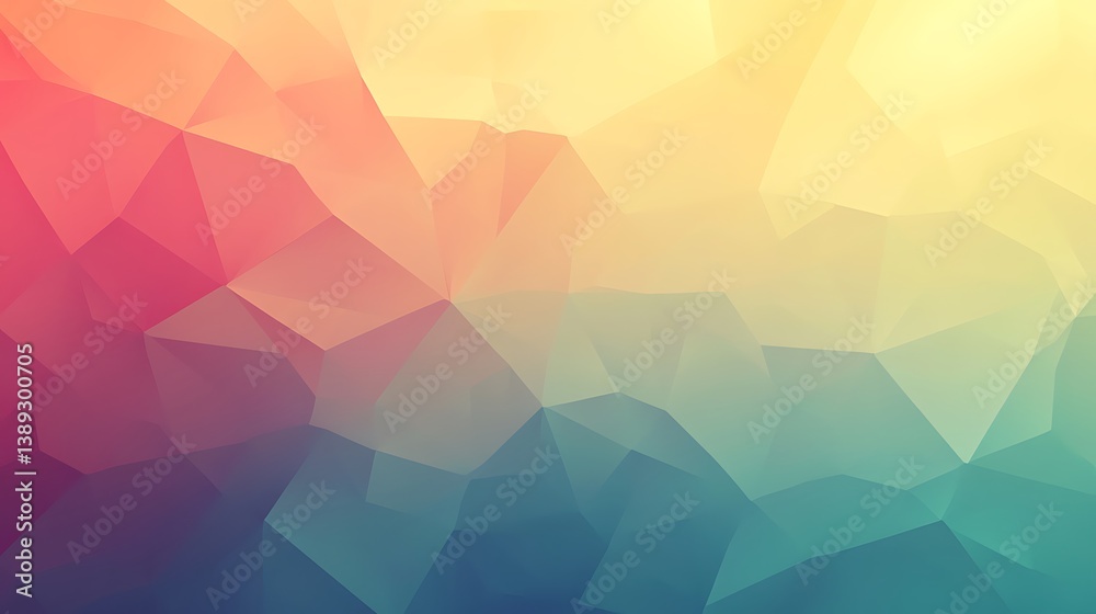 Obraz premium Abstract geometric low poly background with warm and cool color gradients.