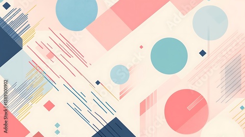 Abstract pastel geometric shapes background. (16)