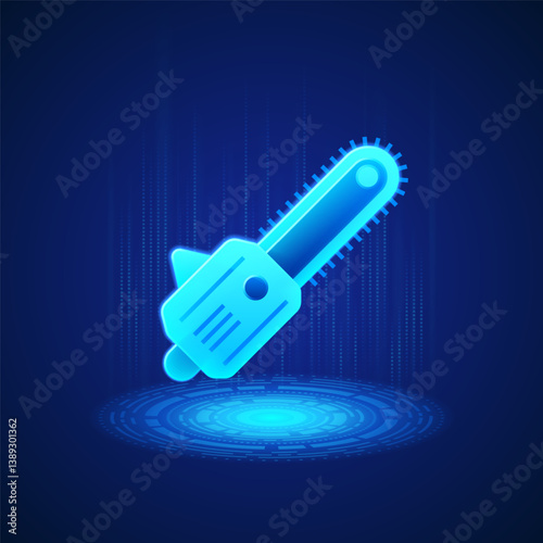 Chainsaw Icon: A chainsaw symbolizing strength, efficiency, and precision in industrial and forestry applications. Ideal for content related to tools, machinery, and heavy-duty equipment