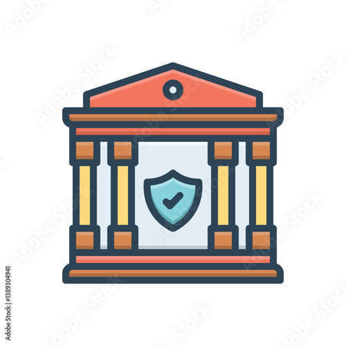 Color illustration icon for banking