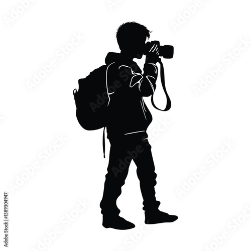 Photographer minimalist silhouette design