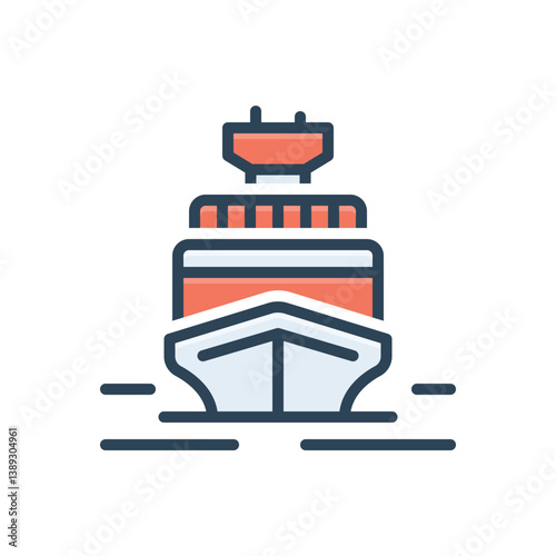 Color illustration icon for cargo shipping