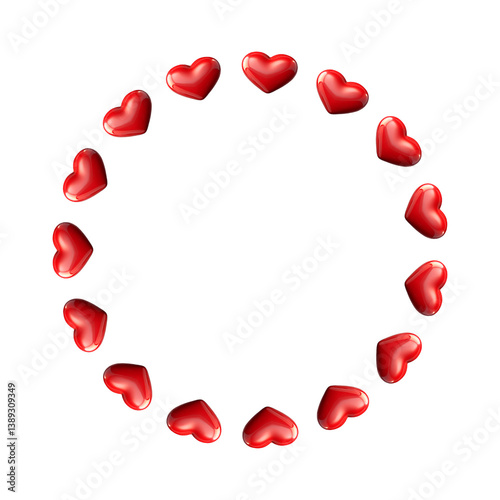 Red hearts circle frame valentine's day love romantic wedding anniversary greeting card design