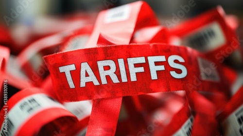 Economic Tariffs Concept on Red Tape