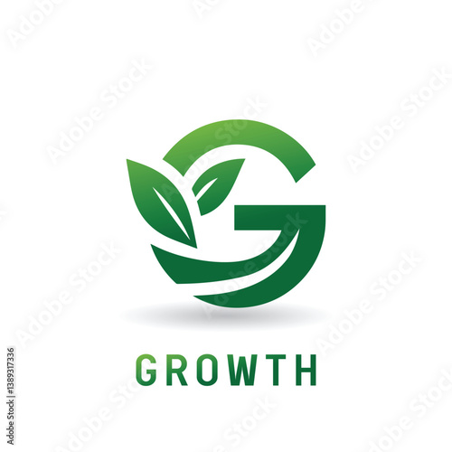 Green Letter G with Leaves Logo