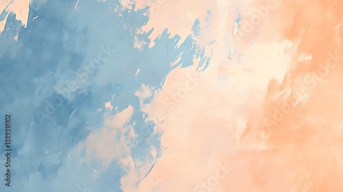 Abstract blue and orange watercolor wash.