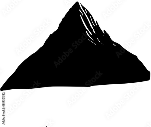 vector silhouette of a mountain