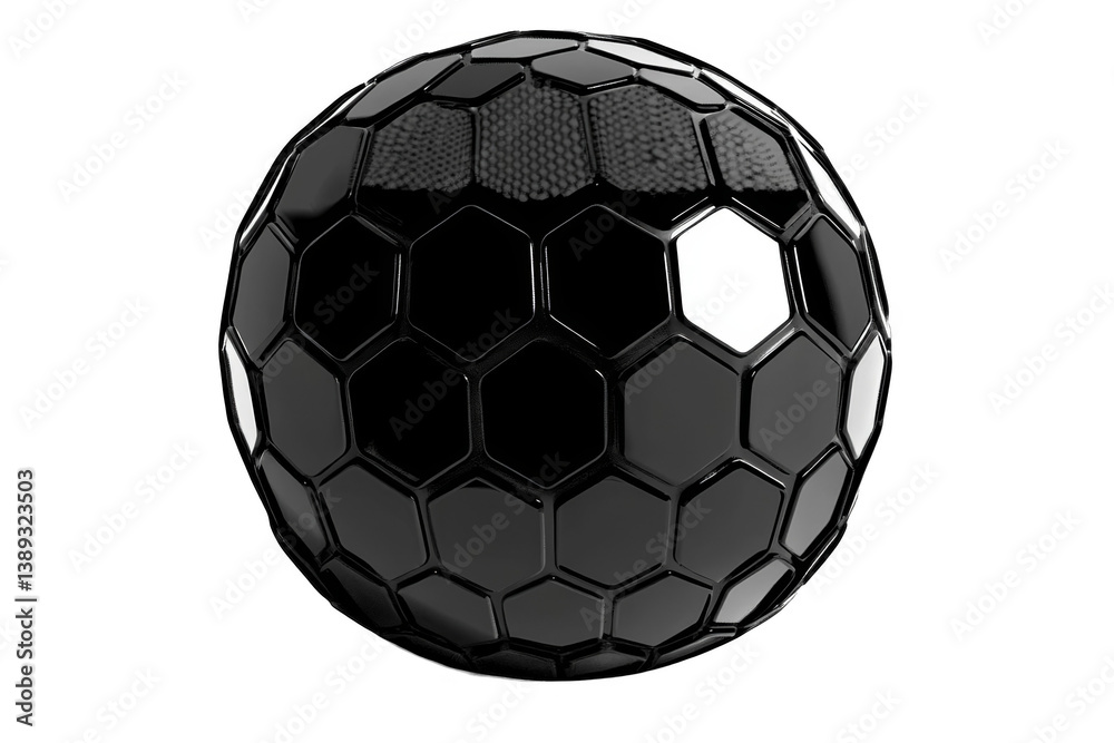 Fototapeta premium 3D Abstract Sphere Illustration With Black Hexagon Background