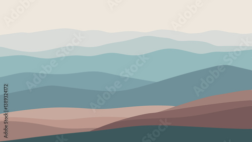 Winter Landscape with Snowy Mountains and Serene Scene for Peaceful Nature and Outdoor Illustration
