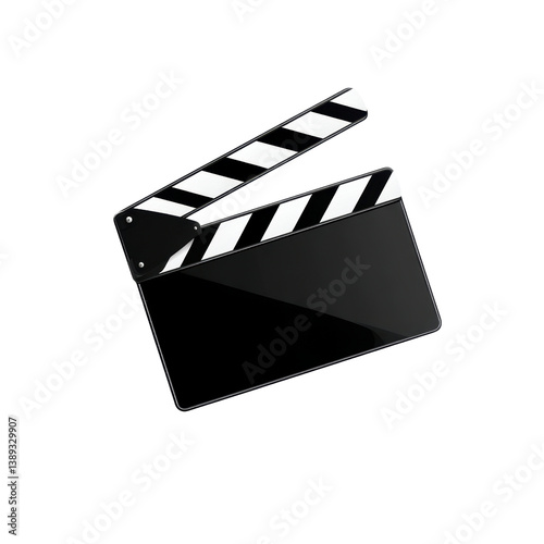 classic film clapperboard used in movie production, symbolizing creativity and storytelling. transparent background