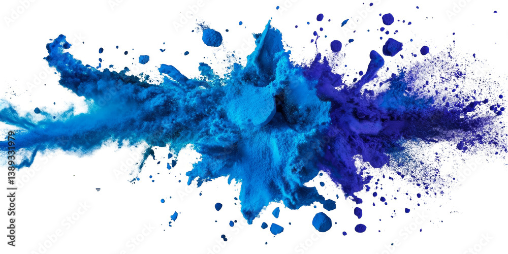 Fototapeta premium Abstract Blue Powder Explosion on Black Background Illustration