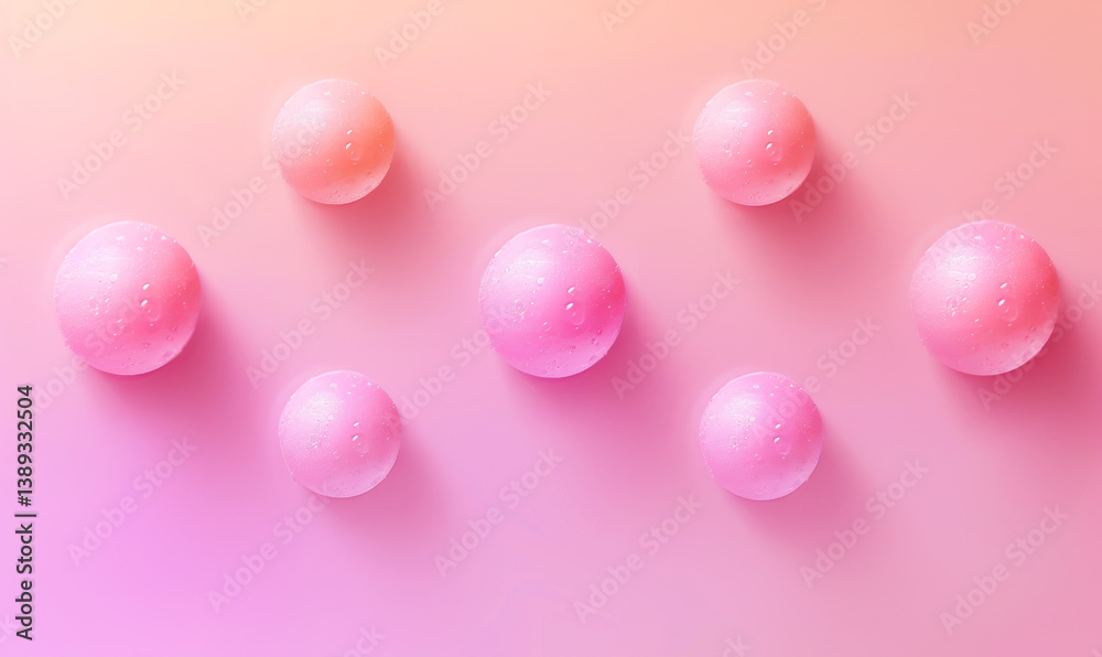 Abstract Pastel Pink Gradient Background with Water Droplets on Spheres - Modern Minimalist Design Concept - Soft Hues for Calm and Relaxation Abstract Pastel Pink Gradient Background with Water Droplets on Spheres - Modern Minimalist Design Concept - Soft Hues for Calm and Relaxation
