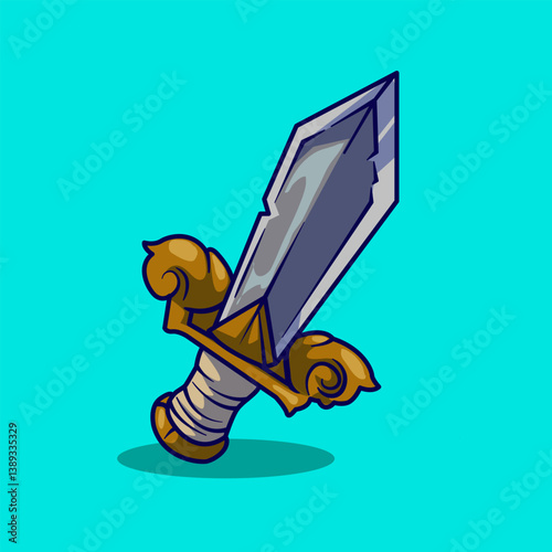 cute vector sword icon logo