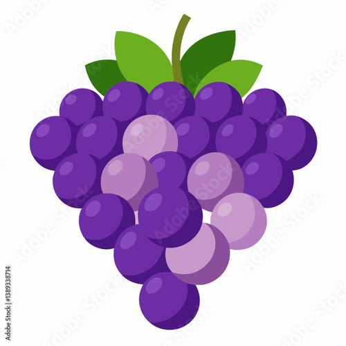 Grapes vector illustration with clean lines and white background, perfect for food packaging designs.