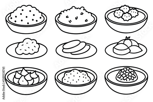 Humus Line Art Illustration Unique Concept for Visual Creation 