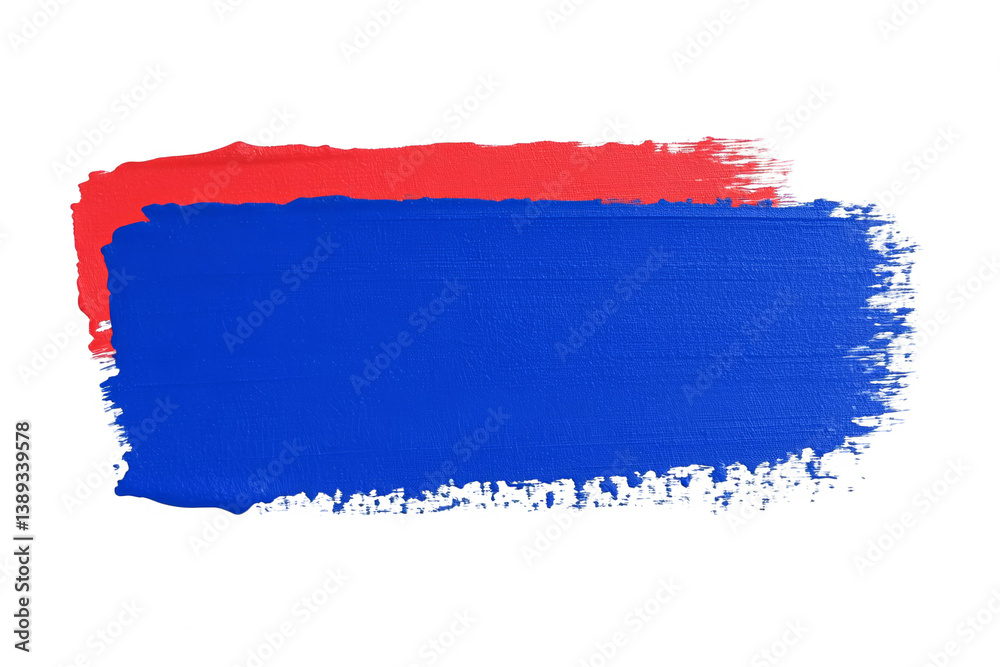 Obraz premium Abstract Brushstroke Illustration Of Blue And Red Colors With Texture Background