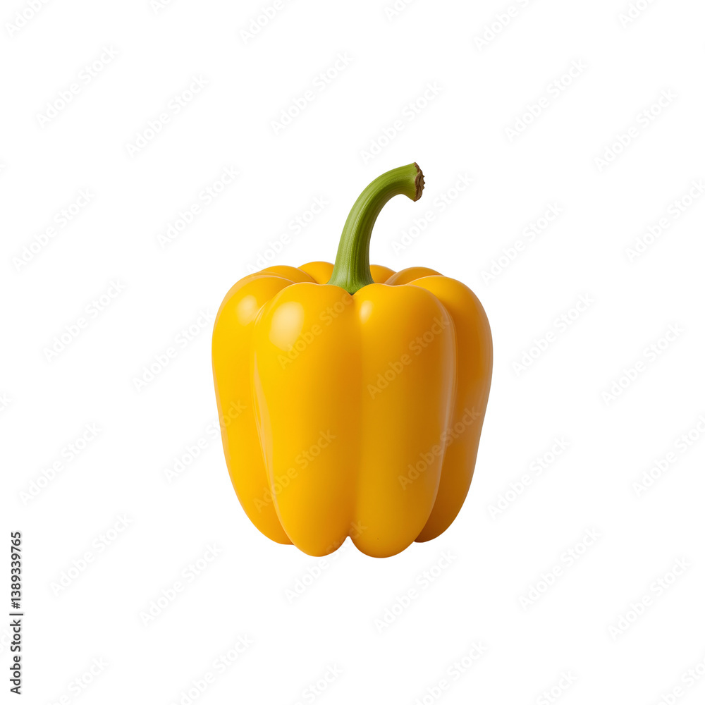 A bright yellow bell pepper, smooth and fresh, A bright yellow bell pepper, smooth and fresh,