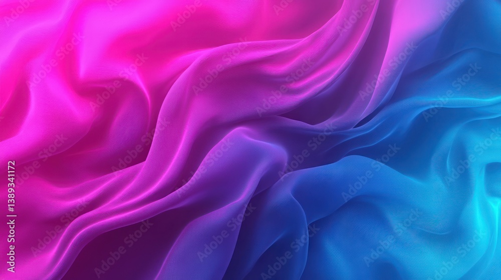 Vibrant, flowing fabric with gradient colors