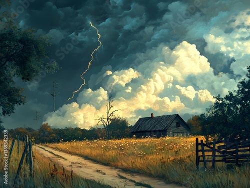 Techniques for Photographing Ominous Clouds and Lightning in Serene Settings​
old barn in the countryside photo