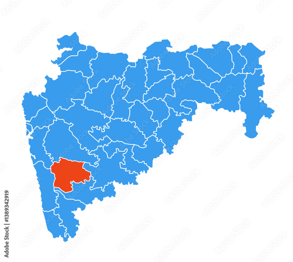 Fototapeta premium SATARA district map