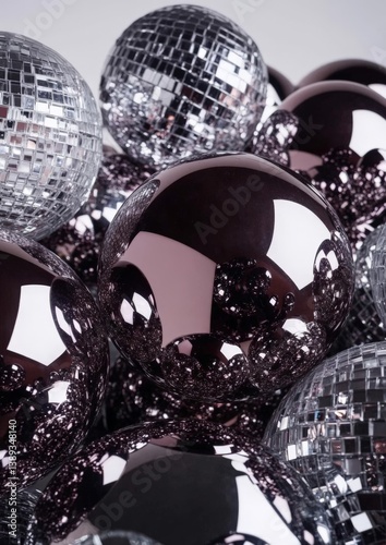 Reflective spheres and disco balls: shiny geometric display of light and texture