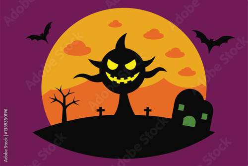 halloween background with bats