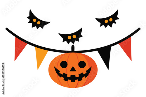 halloween pumpkin with bats