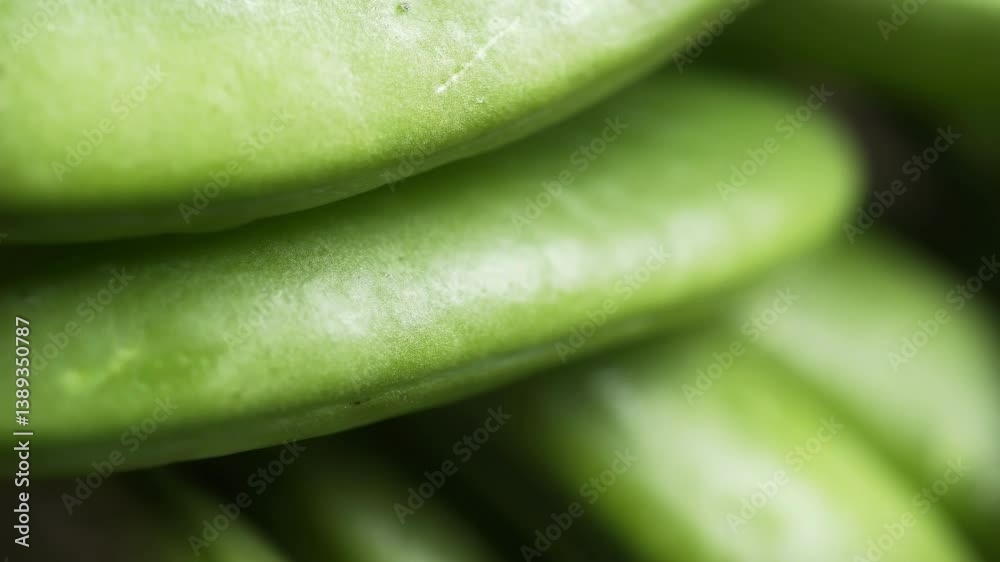 Small pea pods rotating extreme close up stock footage Small pea pods rotating extreme close up stock footage