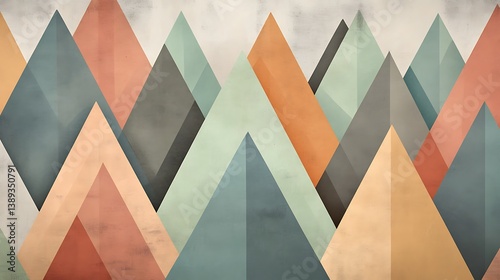 Abstract geometric mountain range landscape.
