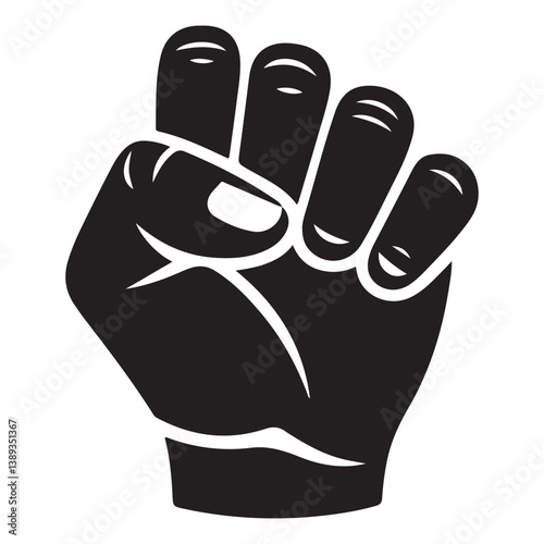 Vector design of fist hand. Fist hand Silhouette Vector Black. Fist hand logo, icon, sign. with white background