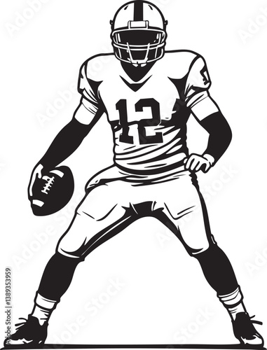 Football Player EPS Vector Illustration