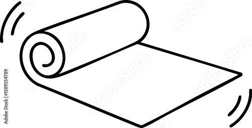 Diversity in Exercise & Wellness aerobics concept. Rolling paper or mat illustration in simple line art style.