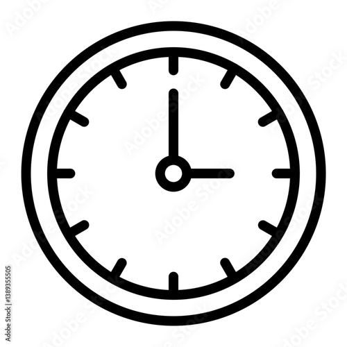 Clock Vector Line Icon Design