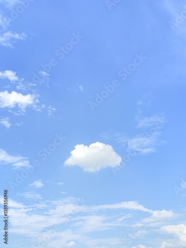 Canvas Print Minimalist style clear sky background with beautiful natural traces of few clouds