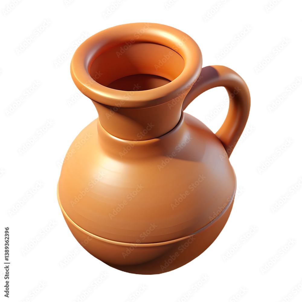 3D Clay Jug Render – Realistic Terracotta Pot Isolated on Transparent Background 3D Clay Jug Render – Realistic Terracotta Pot Isolated on Transparent Background