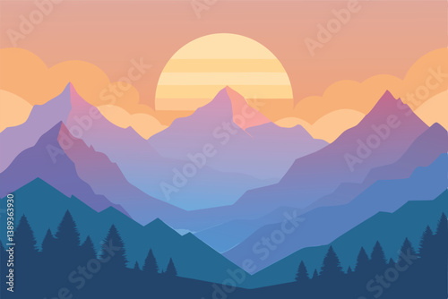 mountains in the morning