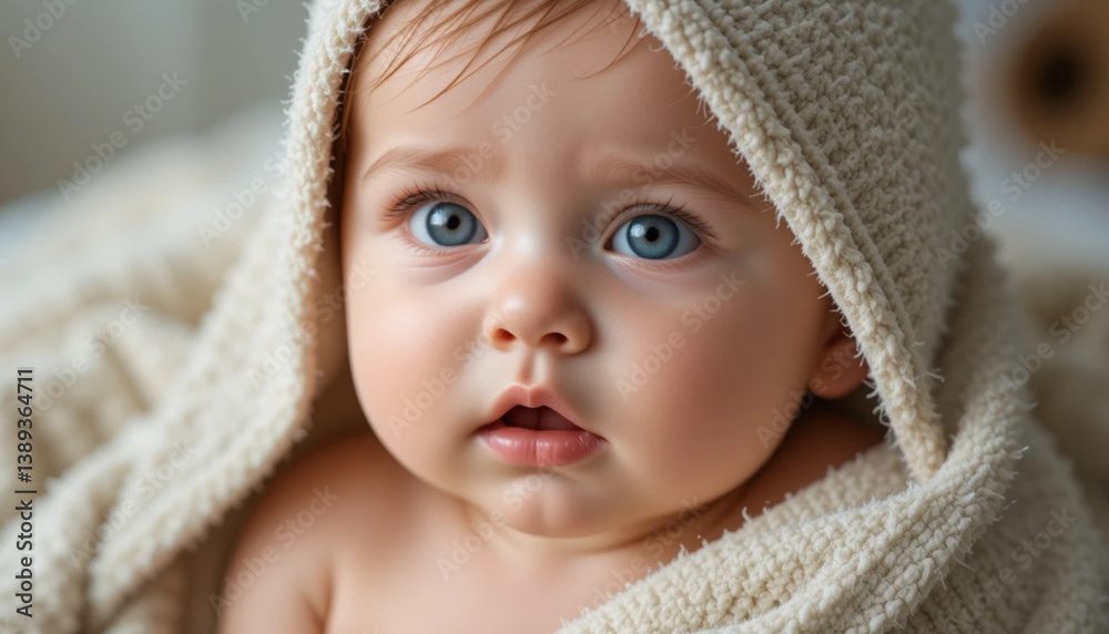 Baby Under a Towel, Newborn Wrapped in Towel
Baby Under a Towel, Newborn Wrapped in Towel