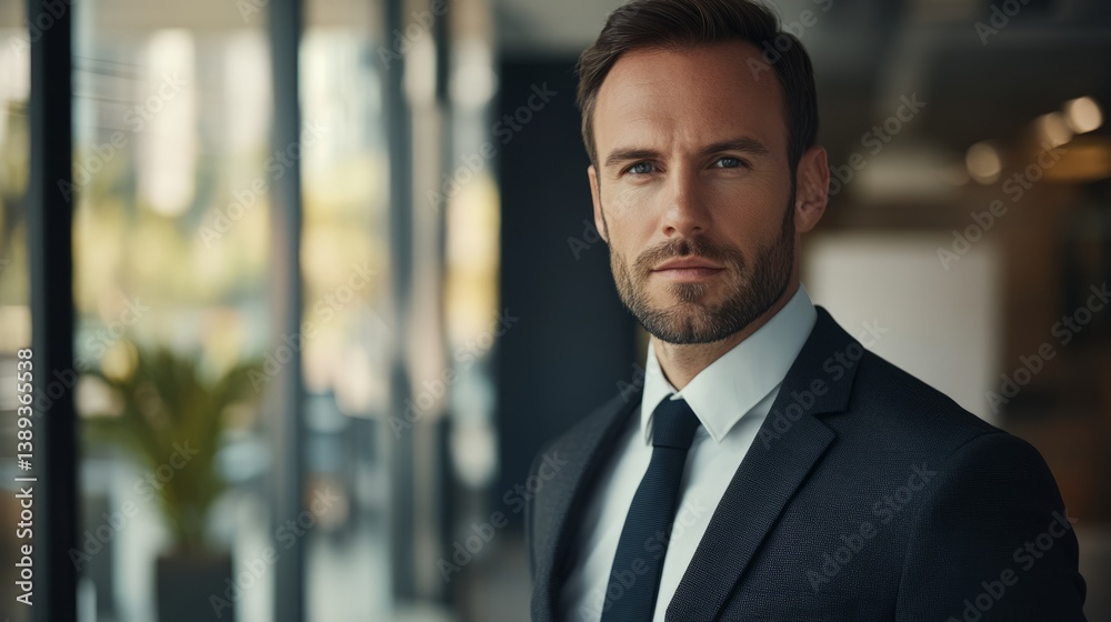 Serious businessman in a suit, focused and professional, embodying confidence and leadership in a modern workplace.
Serious businessman in a suit, focused and professional, embodying confidence and leadership in a modern workplace.