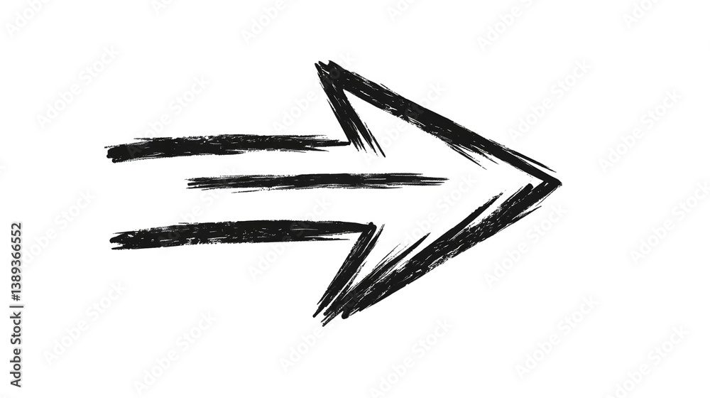 Grunge Chalk Arrow Sign Illustration On Transparent Background