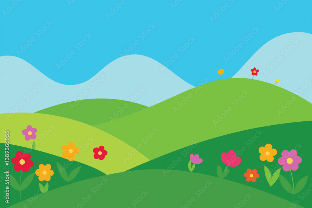 Obraz premium summer landscape with flowers