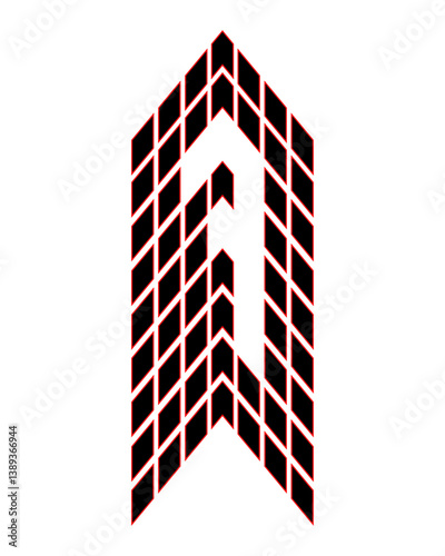 Architectural style number '7'. Numeral monogram. Perfect for t-shirts, sports cars, architecture, construction and buildings.