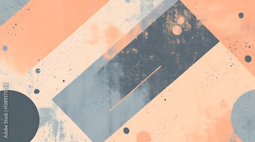 Abstract geometric pastel background with textured shapes and subtle grunge elements.